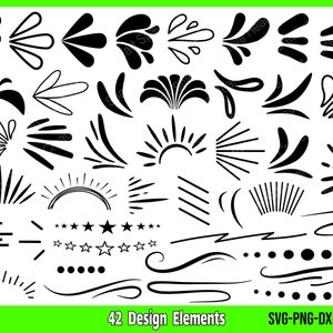 Design Elements SVG, Accent SVG, Flourish svg, Doodle svg, svg Files for Cricut and SIlhouette