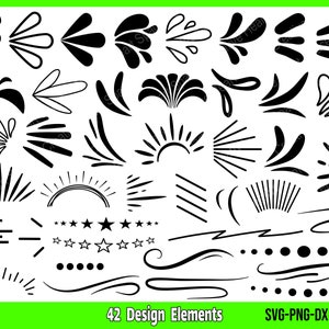 Éléments de conception SVG, SVG d'accent, s'épanouir svg, svg Doodle, fichiers svg pour Cricut et silhouette