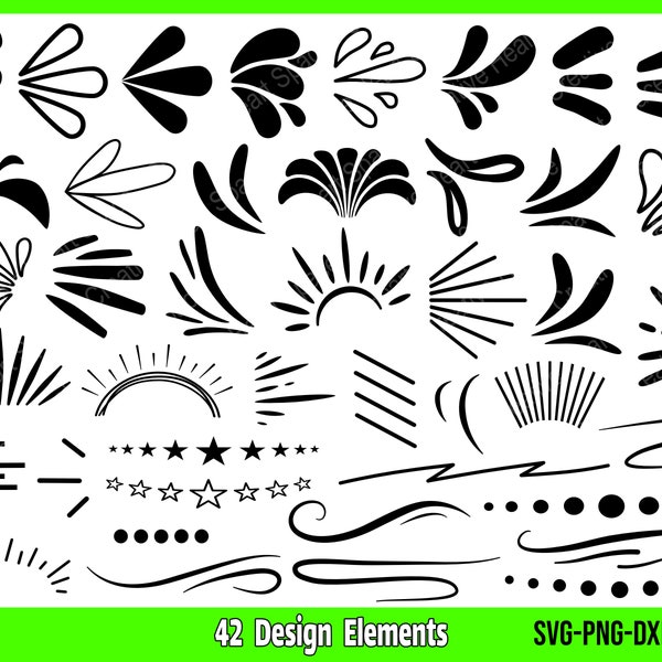 Design Elements SVG, Accent SVG, Flourish svg, Doodle svg, svg Files for Cricut and SIlhouette