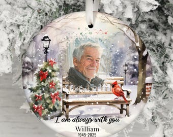 In Loving Memory Memorial Ornament PNG, Personalized Cardinal Bereavement Photo Ornament Sublimation PNG, Instant Digital Download