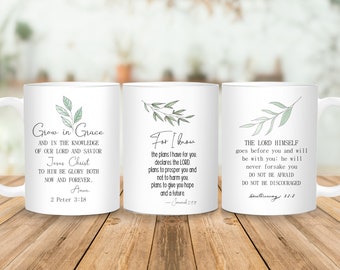 Bible Verse Mug Wrap, 11oz and 15oz Mug Template, Instant Digital Download, Mug Sublimation PNG, Religious Quote Mug Wrap,