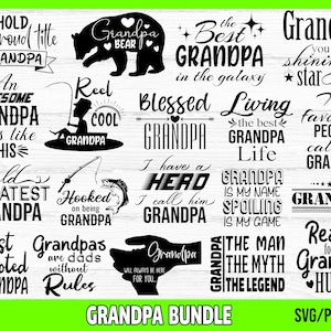 Lot grand-père SVG, grand-père SVG, svg citations grand-père, svg chemise grand-père, citations carte d'anniversaire grand-père svg