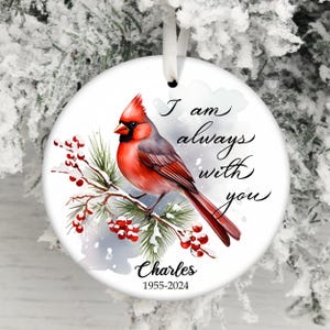 Cardinal commémoratif citation ornement PNG, ornement souvenir souvenir personnalisé PNG, ornement de Noël commémoratif PNG