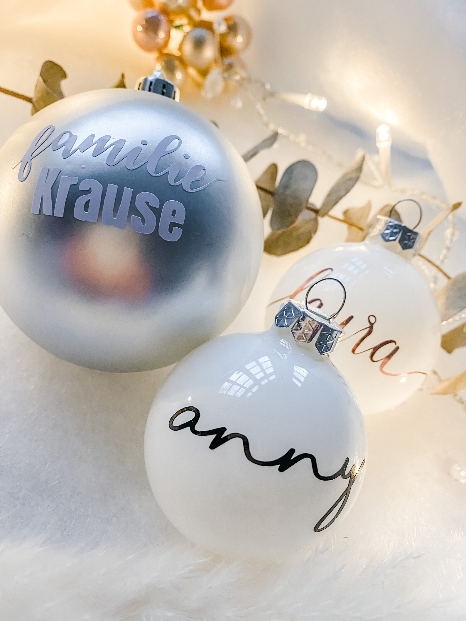 Weihnachtskugel personalisiert Schriftzug-Aufkleber Baumkugel | Etsy