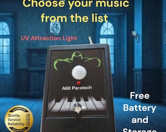 A68 Ghost Hunting Melody Motion Sensor, Paranormal Investigation Equipment, with UV Attraction Light. Choose your Melody,List in Description
