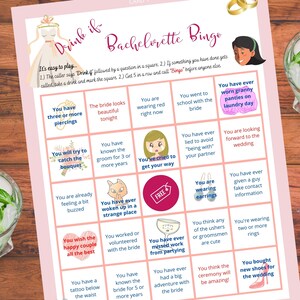 Drink if... Bachelorette BINGO Drinking Game - Instant Download!
