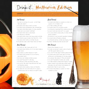 Drink if... Halloween Edition Drinking Game - Instant Download!