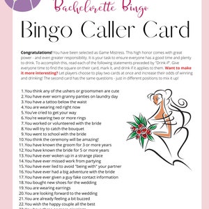 Drink if... Bachelorette BINGO Drinking Game - Instant Download! image 5