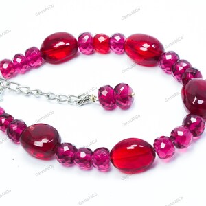 Genuine Red Ruby Rondelle Bracelet | AAA Faceted Gemstone Jewelry