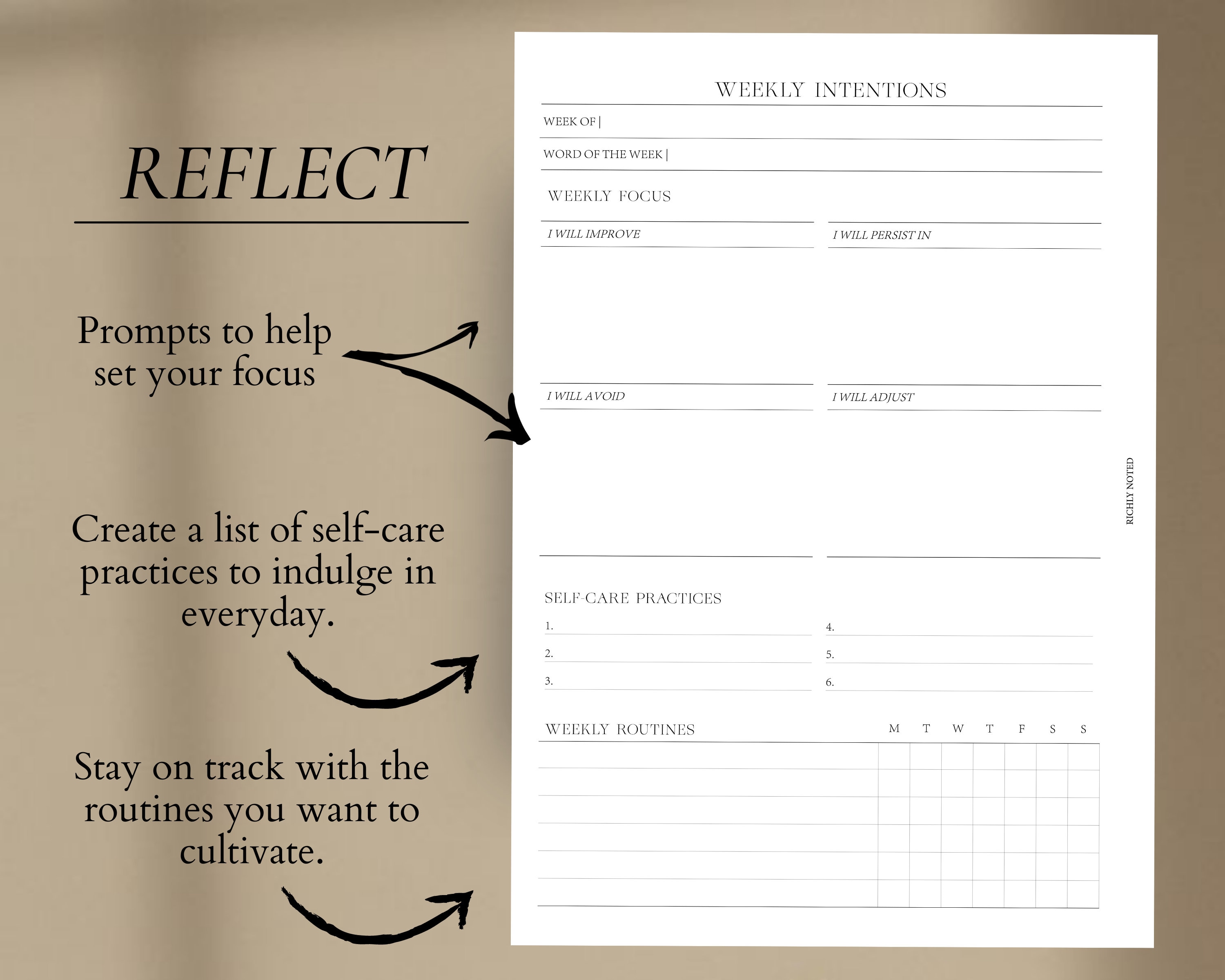 Weekly Intentions Planner A5 Minimal Printable Weekly Etsy weekly-intentions-planner-a5-minimal-printable-weekly-etsy