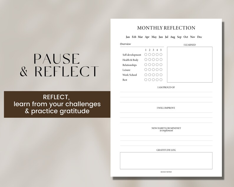 Wellness Weekly Planner in A5 SIZE Weekly Monthly Planner Printable ...
