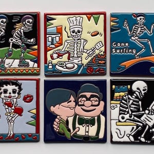 Talavera Tiles, Mexican Tile, Artisanal, Ceramic Tile, Handmade, Hand-Painted, Home Decor, Kitchen Backsplash Tile. Bathroom Tile 4X4 Tile