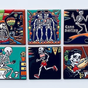 Talavera Tiles, Mexican Tile, Artisanal, Ceramic Tile, Handmade, Hand-Painted, Home Decor, Kitchen Backsplash Tile. Bathroom Tile 4X4 Tile