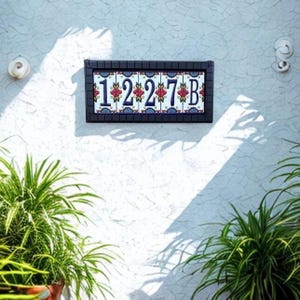 Custom Talavera House Number Sign: Handmade Ceramic Tile Address Plaque