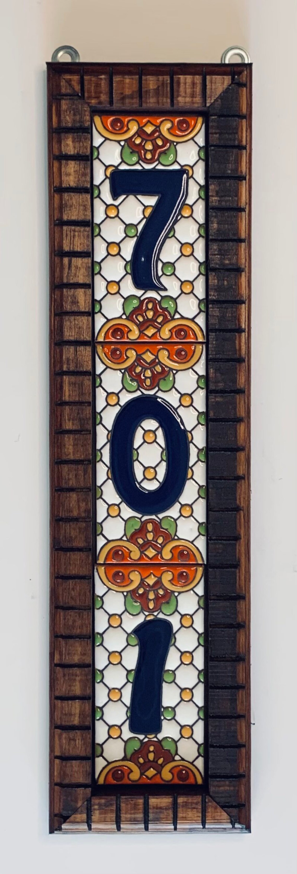 Vertical House Number Frame House Numbers Sign Talavera Etsy