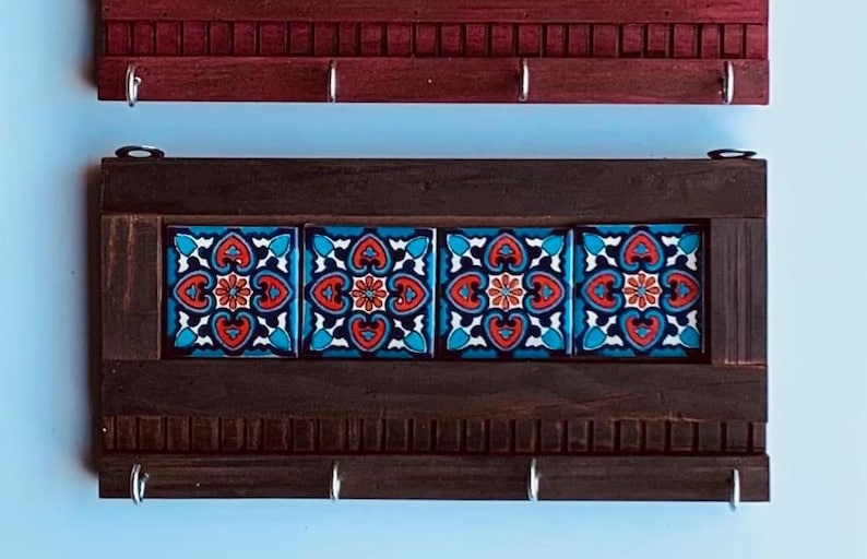 Key Holder For Wall, Key Rack, Key Hanger, Mexican Tile, Ceramic Tile, Talavera, Handmade, Home Decor, Artisanal, Handmade Tile, Wall Art
