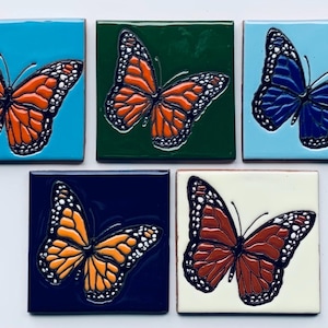 Talavera Tiles, Mexican Tile, Artisanal, Ceramic Tile, Handmade, Hand-Painted, Home Decor, Kitchen Backsplash Tile. Bathroom Tile 4X4 Tile