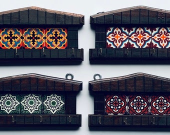 Decorative Key Holder, Key Rack, Key Hanger, Ceramic Tile, Talavera, Handmade, Home Décor