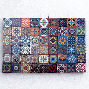 CERAMIC TILE Talavera Tiles Mexican Tile Artisanal Handmade, Hand-Painted, Home Decor, Kitchen Backsplash Tile. Bathroom Tile 2X2 Tile
