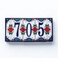 Hand-Painted Talavera House Numbers: Mexican Ceramic Address Tiles 6x3