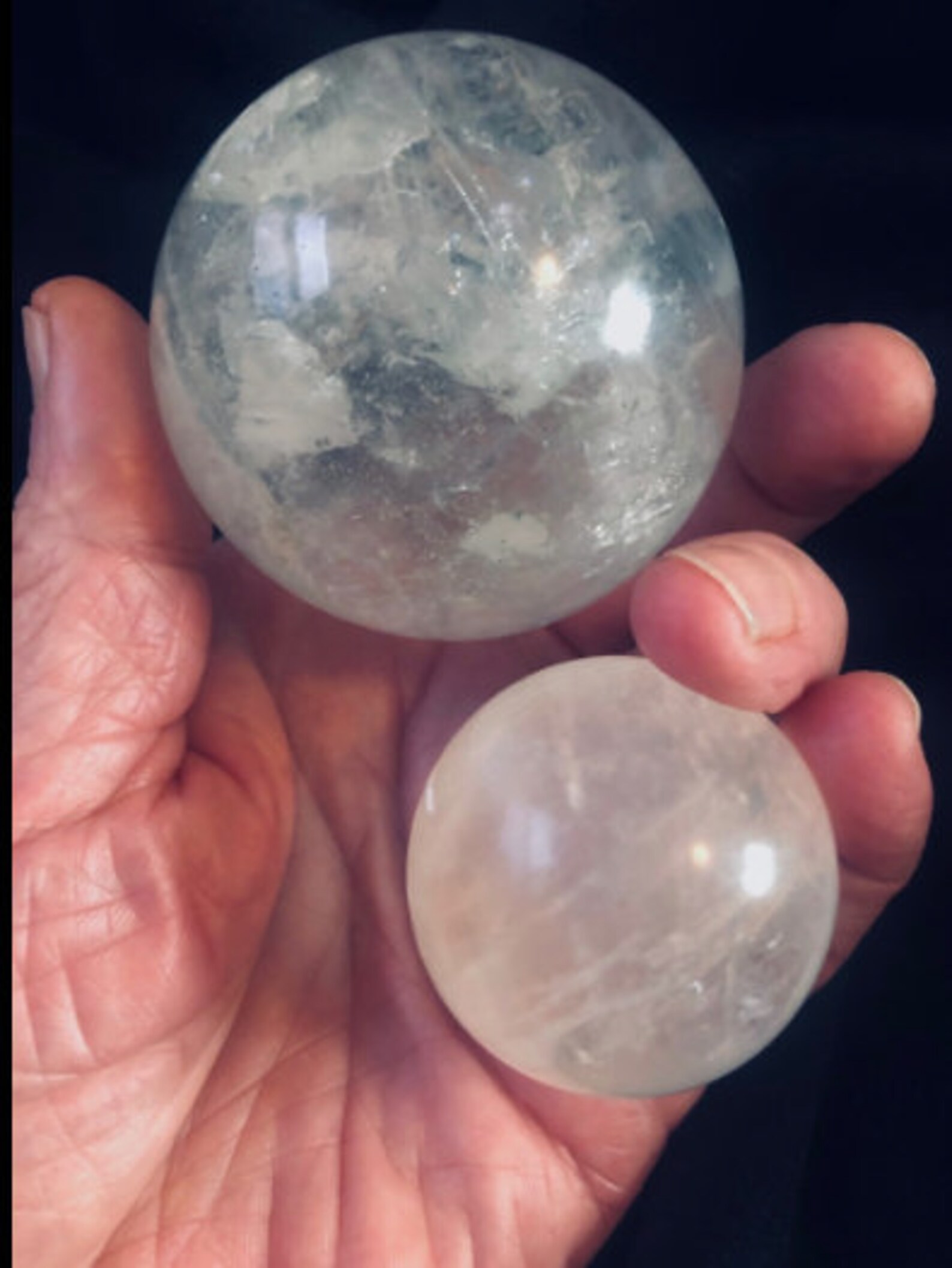 ES13 2 ROCKCRYSTAL SPHERES Etsy