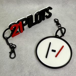 Custom Twenty One Pilots Keychain, 3D Printed Logo -Unique Gift for Him & Her, Perfect Birthday Gift, Clancy and Trench