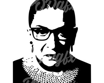 Ruth Bader Ginsburg SVG PNG JPG | Ruth Bader Ginsburg Vector | Ruth Bader Ginsburg Silhouette