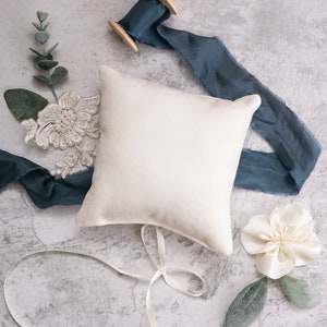 Linen Look Handmade Small Pillow | Craft Supply | Blank Decor Pillow | Blank Wedding Pillow | DIY Ring Bearer Pillow