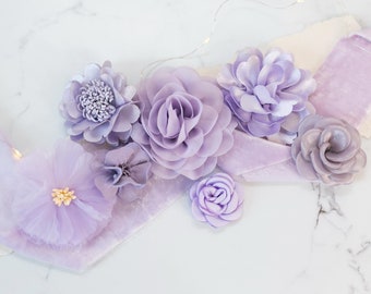 Pastel Purple Fabric Flower Variety Pack: DIY Applique Embellishments