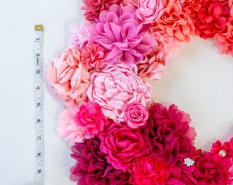 Choose Your Color Palette Floral Grab Bag | Shades of Pink Fabric Flowers | Flower Variety Pack l Applique Pink Costume or Proposal Flowers