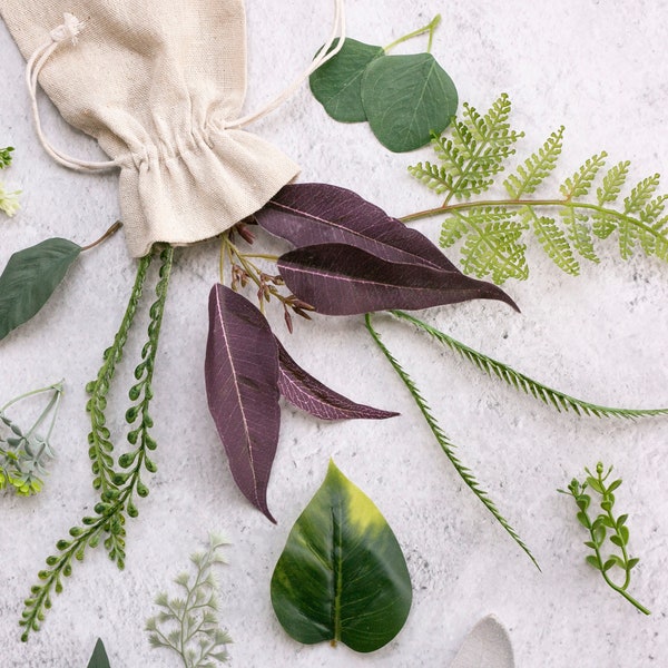 Loose Greenery Grab Bag | Random Greenery Leaves | Assorted Artificial Stems and Branches | Photo Prop Home Decor Faux Greenery