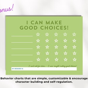 Printable Reward Chart, Behavior Chart for Kids, Character Chart ...