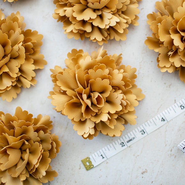 Golden Yellow Wildflower | Fabric Scalloped Edge Wildflower | Artificial Fabric Flower | Floral Hair Accessory | Ginger Millinery Flower