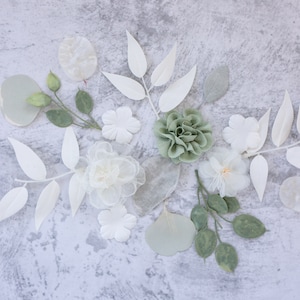 Loose Faux Greenery and Flower Bundle | Holiday Table Styling | Winter Table Centerpiece | Winter Wedding | White & Green Wedding Decor