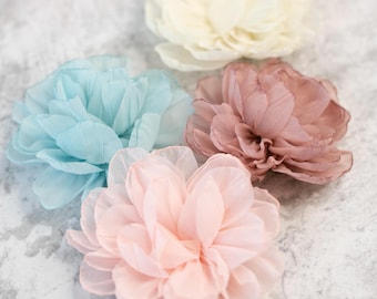 Large Chiffon Rose: 3D Satin Flower Applique - Wedding Decor