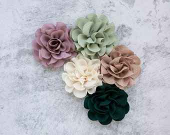 Fabric Flower | Crinkle Cotton Rose | Artificial Garden Rose | Crinkle Millinery Flower | Floral for Craft DIY Baby Headband | Small Rose