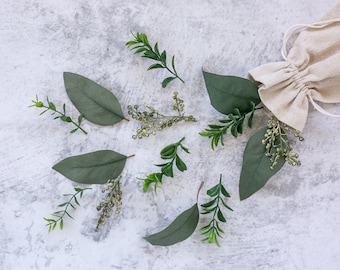 Loose Greenery Bundle | Toss Petal Greenery Leaves | Table Styling Stems and Branches | Photo Prop Faux Eucalyptus | Artificial Leaves Prop