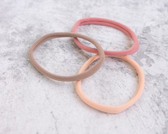 Newborn Nylon Headband Set | Neutral Baby Girl Hair Ties