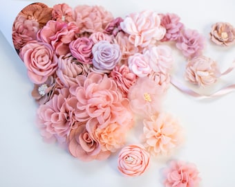 Fabric Flower Grab Bag: Rainbow Craft Applique Variety Pack