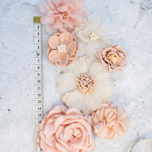 Fabric Flower Variety Bundle Blush Pink Flower Pack Soft Pink Fabric Flowers Rose & Blush Craft Flower Multipack Floral Grab Bag image 6