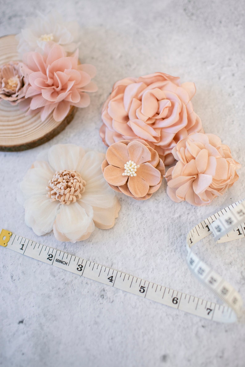 Fabric Flower Variety Bundle Blush Pink Flower Pack Soft Pink Fabric Flowers Rose & Blush Craft Flower Multipack Floral Grab Bag image 8