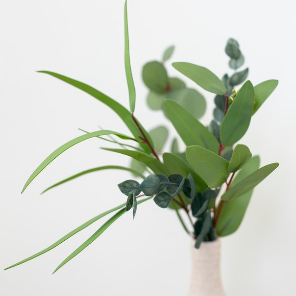 Real Touch Eucalyptus Variety Bundle | Greenery Pick Bouquet | Real Touch Luxe Eucalyptus | Farmhouse Greenery Home Decor | Greenery Bundle