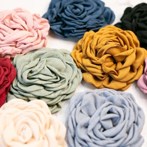 Large Cabbage Rose | 4&quot; Pastel Tones Fabric Millinery Flower | Ivory, Rose, Lilac or Sage Artificial Floral Craft or Hair Accessory
