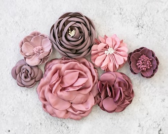 Fabric Flower Bundle | Purple Flower Pack | Whimsical Purple Fabric Flowers | Lavender & Lilac Craft Flower Multipack | Floral Grab Bag