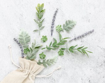Loose Greenery Bundle | Toss Petal Greenery Leaves | Table Styling Stems and Branches | Photo Prop Faux Lavender | Artificial Leaves Prop