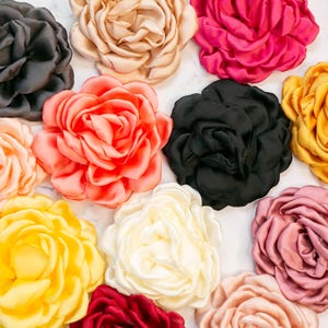 Fabric Flower | Large Pink Garden Rose | Artificial Satin Cabbage Rose | Satin Rose | Blush Pink Dusty Rose Millinery Flower | Floral Craft