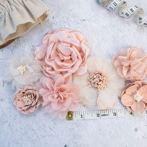 Fabric Flower Variety Bundle Blush Pink Flower Pack Soft Pink Fabric Flowers Rose & Blush Craft Flower Multipack Floral Grab Bag image 9