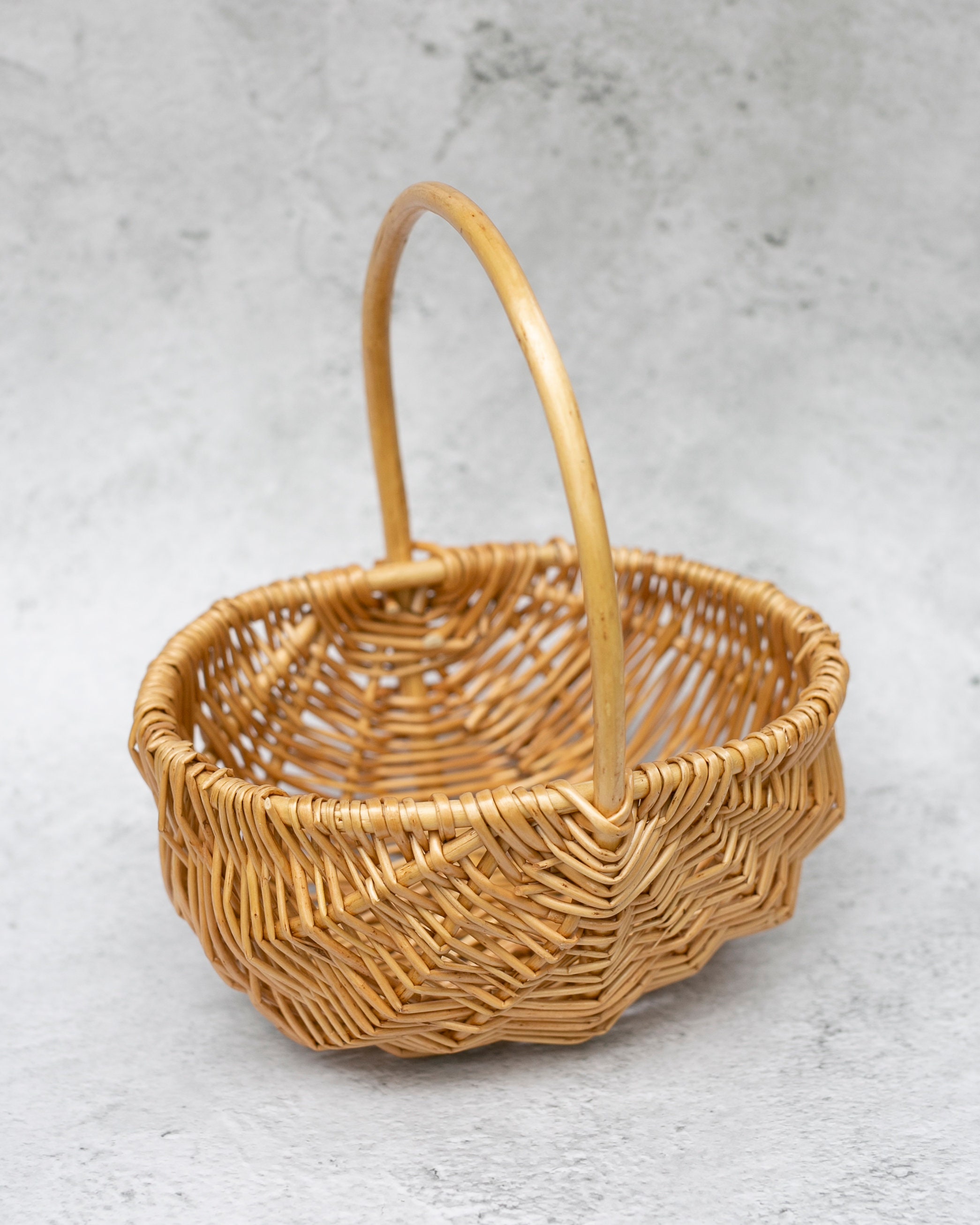 Peeled Willow Natural Wicker Basket Simple Oblong Basket Light Wood Basket Rustic Twig