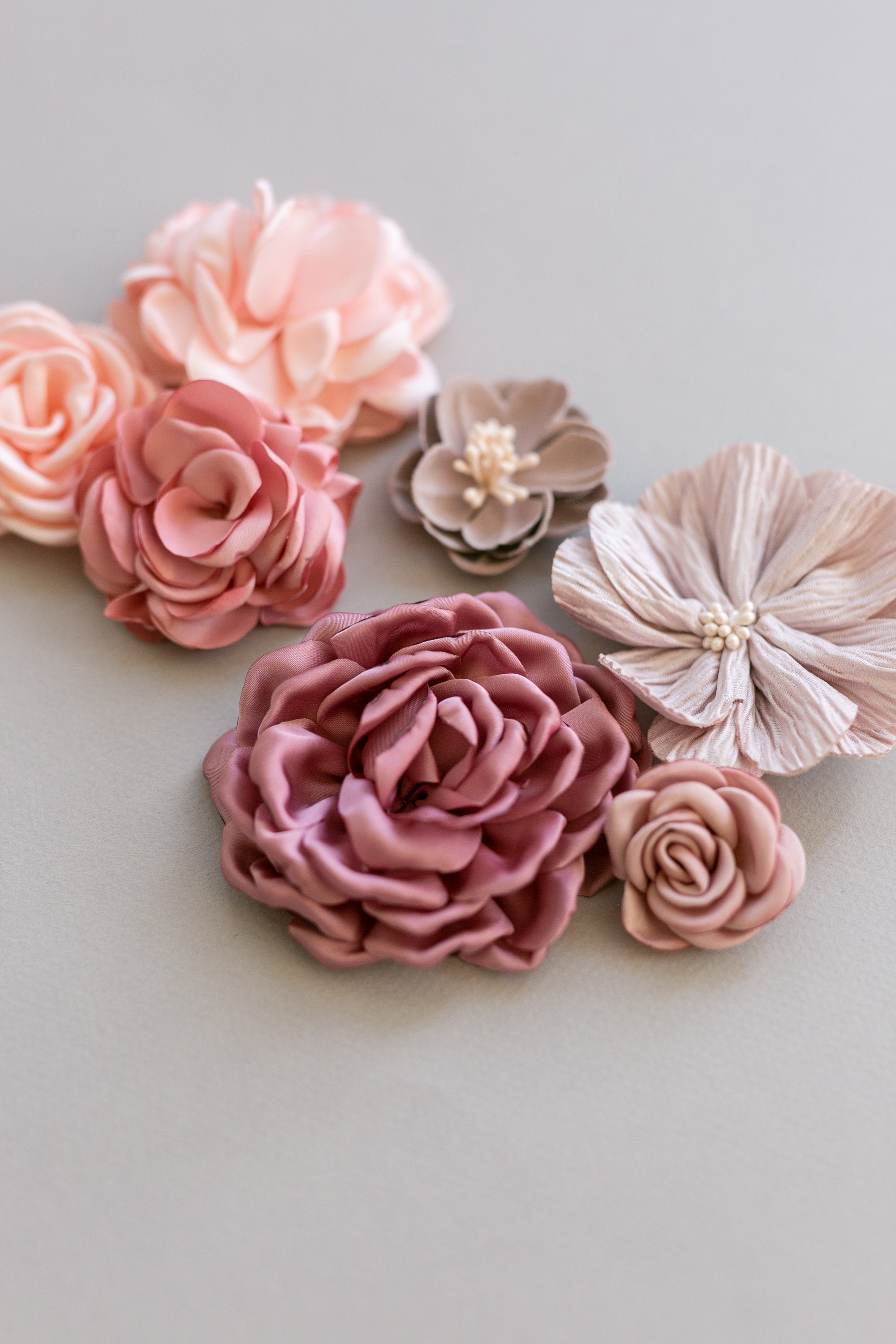 Fabric Flower Variety Bundle Pink Flower Pack Whimsical Etsy