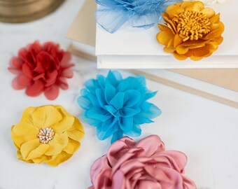 Vintage Fabric Flower Variety Bundle: Floral Applique Blooms